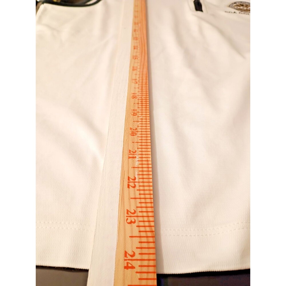 PGA Golf Club Emblem Ashworth White Tank Quarter Zip Women's Size L Polo Pima - Picture 8 of 9